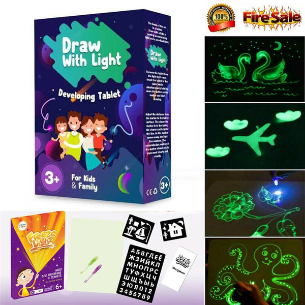 Fluorescent Drawing Board Draw With Light Fun And Developing Toy Educational Magic Draw Kids New