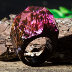 Dried Flowers Resin Ring Eco Epoxy Jewelry Ring