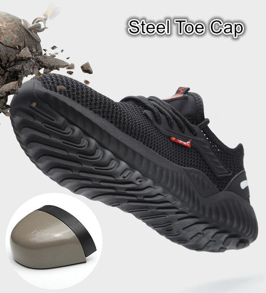 Indestructible Shoes Men Safety Work Shoes with Steel Toe Cap