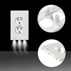 Hallway Emergency Lamp Outlet Cover Light Sensor Outlet Wall Plate With Led Night Lights Bedroom Bathroom Night Lamp