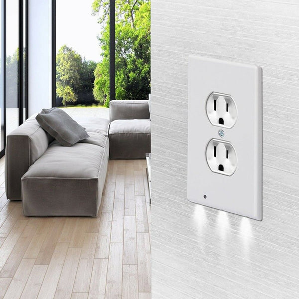 Hallway Emergency Lamp Outlet Cover Light Sensor Outlet Wall Plate With Led Night Lights Bedroom Bathroom Night Lamp