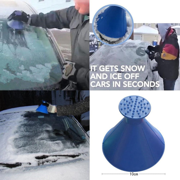 Window Glass Cleaning Tool Scraper Outdoor Funnel Windshield Magic home Snow Remover Car Tool Cone Shaped Ice Scraper