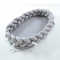 Baby Bed Portable Grey Pink Crib