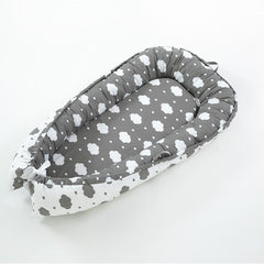 Baby Bed Portable Grey Pink Crib