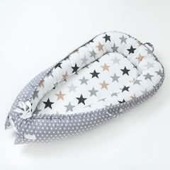 Baby Bed Portable Grey Pink Crib