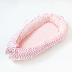 Baby Bed Portable Grey Pink Crib