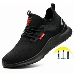 Indestructible Shoes Men Safety Work Shoes with Steel Toe Cap