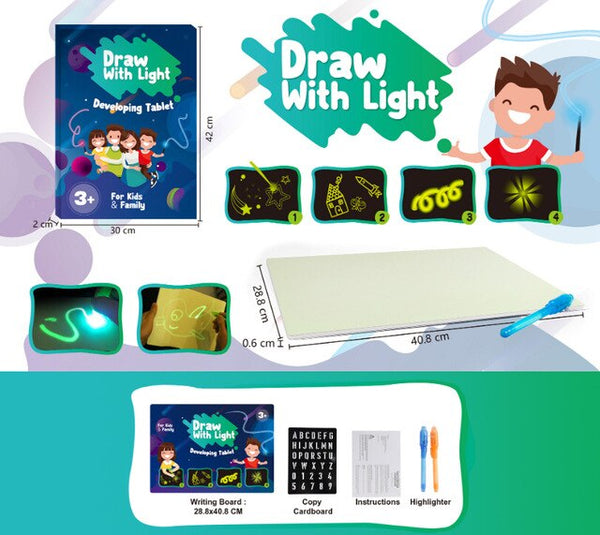 Fluorescent Drawing Board Draw With Light Fun And Developing Toy Educational Magic Draw Kids New