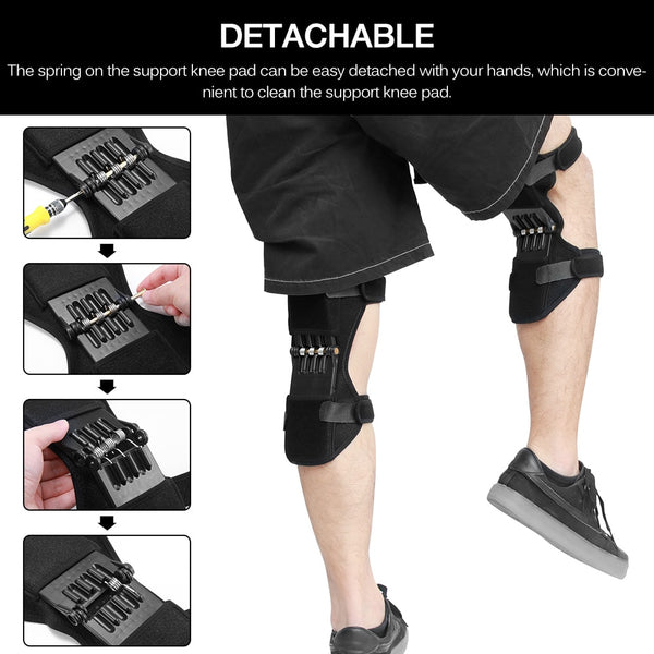 Knee Leg Protector Joint Support Knee Pads Breathable Non-Slip Power Lift Knee Pads Rebound Spring Force Knee Booster Dropship