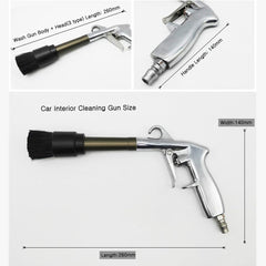 Car Interior Cleaning Gun High Pressure Air Blow Dust Deep Cleaning Gun Tornado Car Wash Tools with Brush Trumpet Head